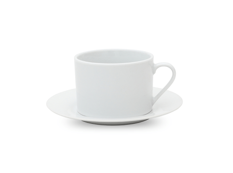 Taza de té con platillo Selecta de 220 ml color blanco Caja x 6 unidades