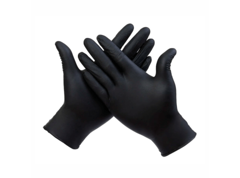 Guantes negros de nitrilo talle M 100 unidades