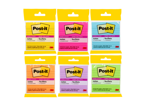 Notas superadhesivas Post-it colores surtidos 101 mm x 101 mm
