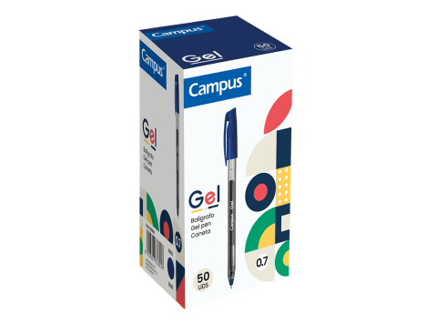 Bolígrafo Campus Gel color azul 0.7 mm Caja x 50
